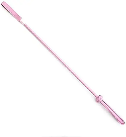 Horse Whip Pink Riding Crop Comfortable Leather Handle, Equestrian Equipment
