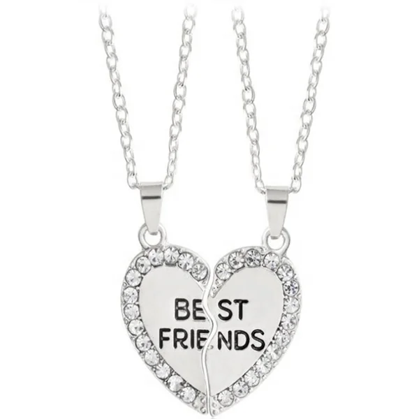 
2pcs/set Best Friends Forever Kissing Heart Pendant Necklaces Love Heart Friendship Creative BFF Keepsake 