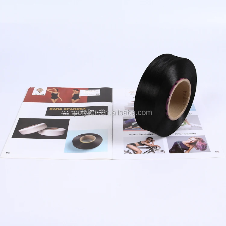 20d 30d 40d 70d 105d black White wholesale bare spandex yarn  knitting yarn