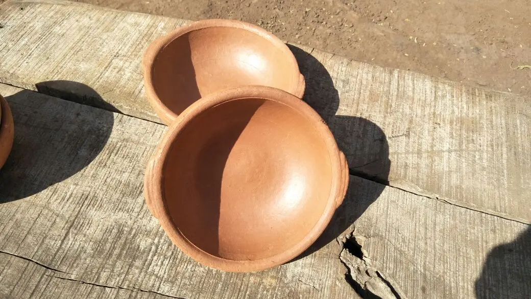100% Натуральная глина Терракотовая горшок с изогнутыми краями Органическая