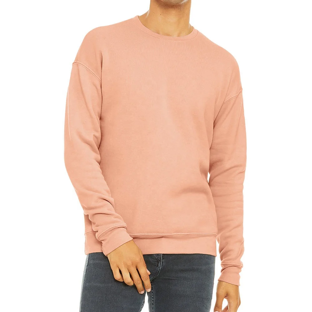 Custom High Quality Cotton Plain Vintage French Terry Crewneck  Bella + Canvas Adult Fleece Drop Shoulder Sweatshirt