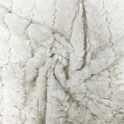 Chinese polyster Imitated rabbit hair cut flowers pong flowers Home textile toys crafts print polyester plush fabric for blanket