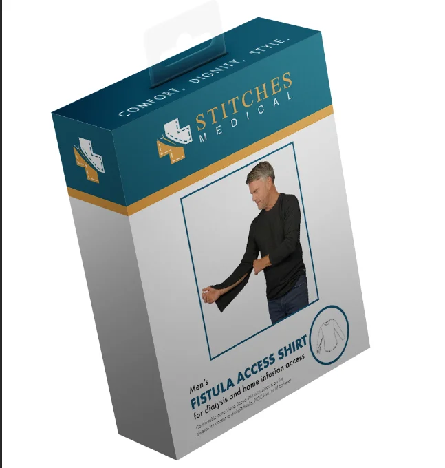 Удобная и функциональная мужская хлопковая рубашка с классическим дизайном «Fistula Access»