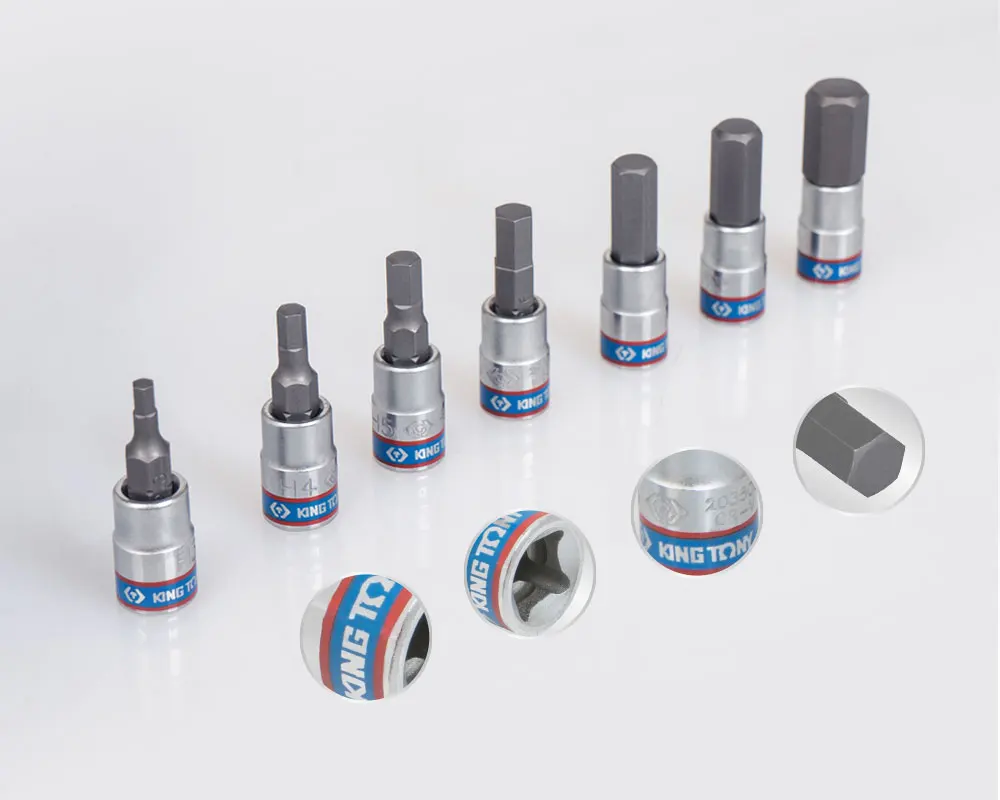 KING TONY High Grade 7 PCS 1/4 Inch Hex Bit Socket Set Taiwan Hand Tool Kit 2127PR