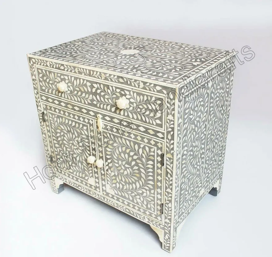 Luxury Handmade Mustard Color Modern Bone Inlay Chest of Seven Drawer For Bedroom/ Living Room/ Luxury Bone Inlay Home Interior