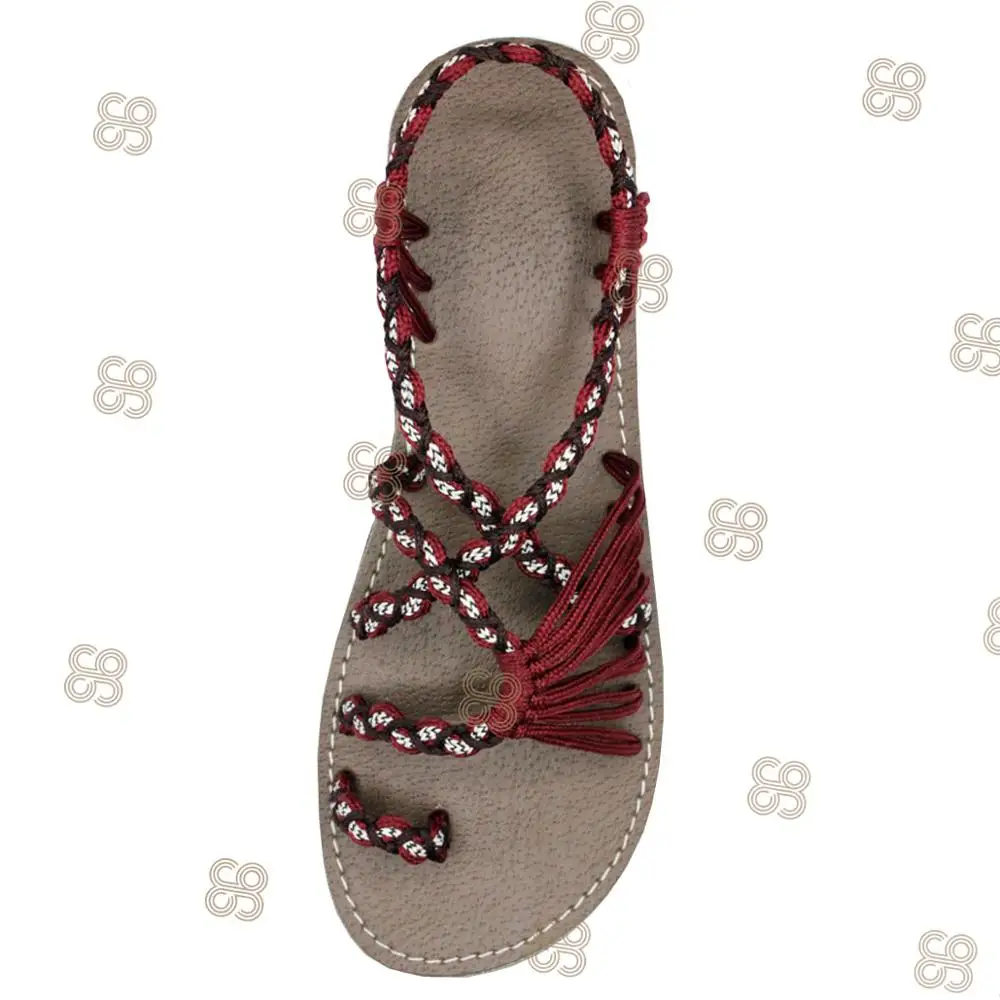 Hand Woven Rope Sandals for Women (Brown Sole)