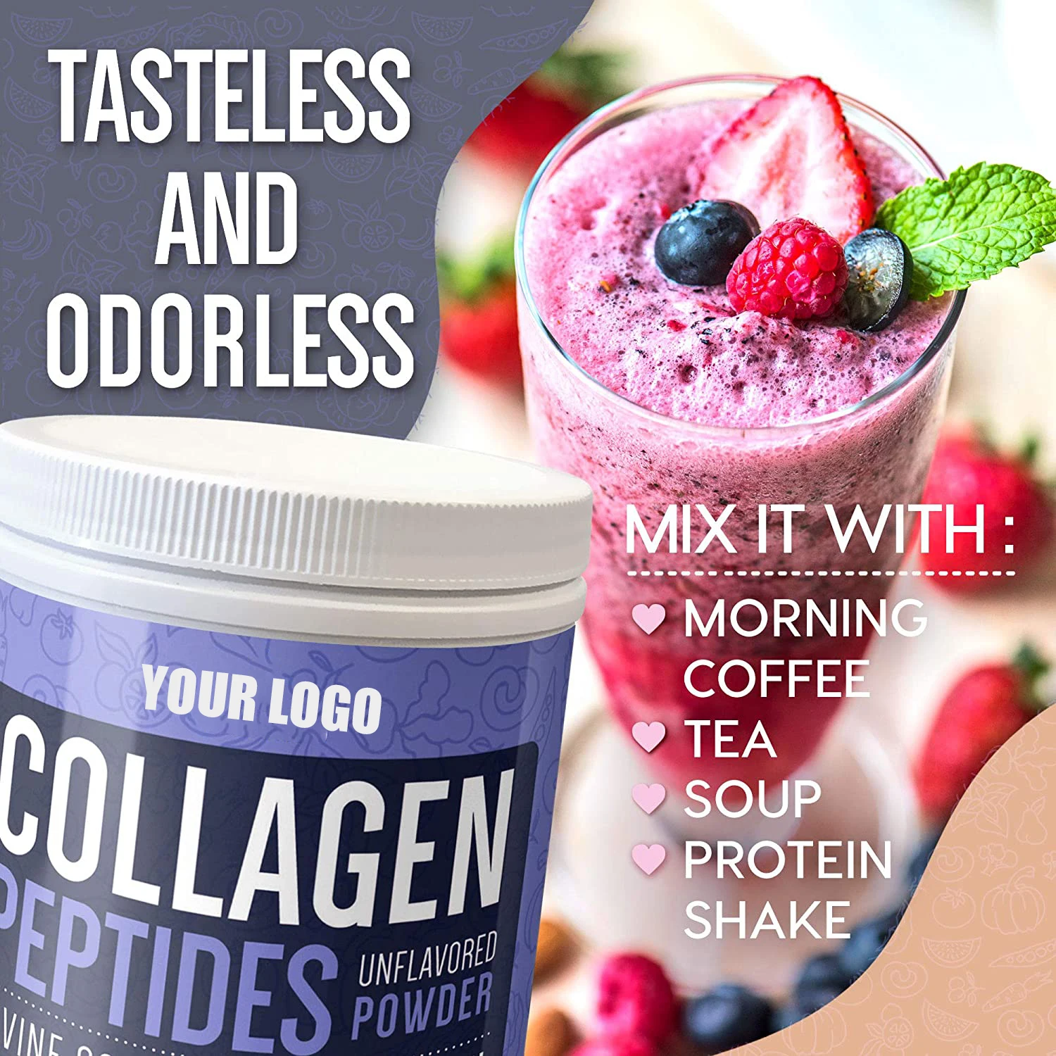 bovine hydrolyzed fish collagen protein powder