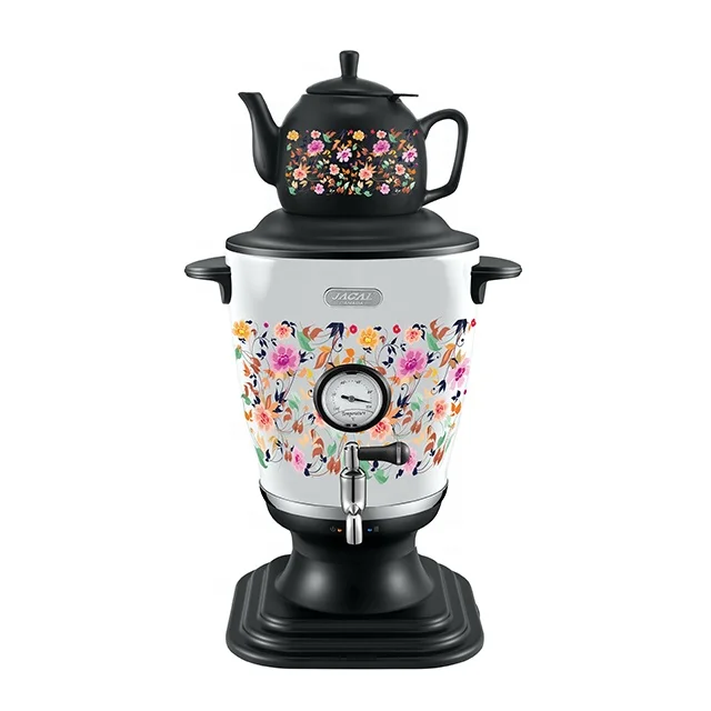 Electric Russian Tea Maker Samovar with decal and temperature display