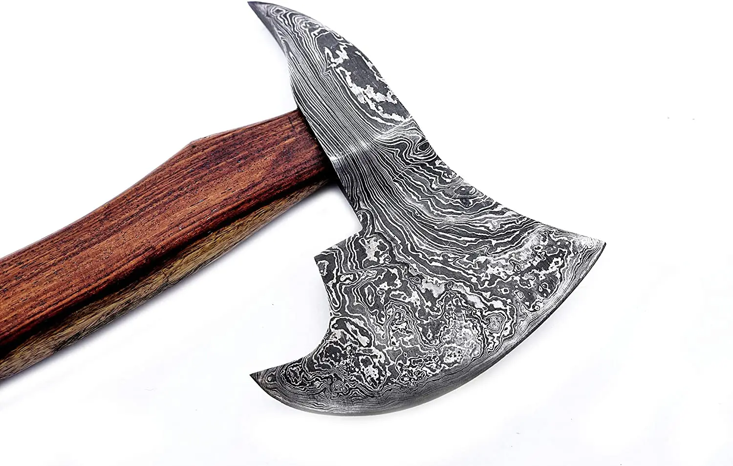 Высококачественный топор из дамасской стали ручной работы на заказ с ручкой розового дерева ME-565