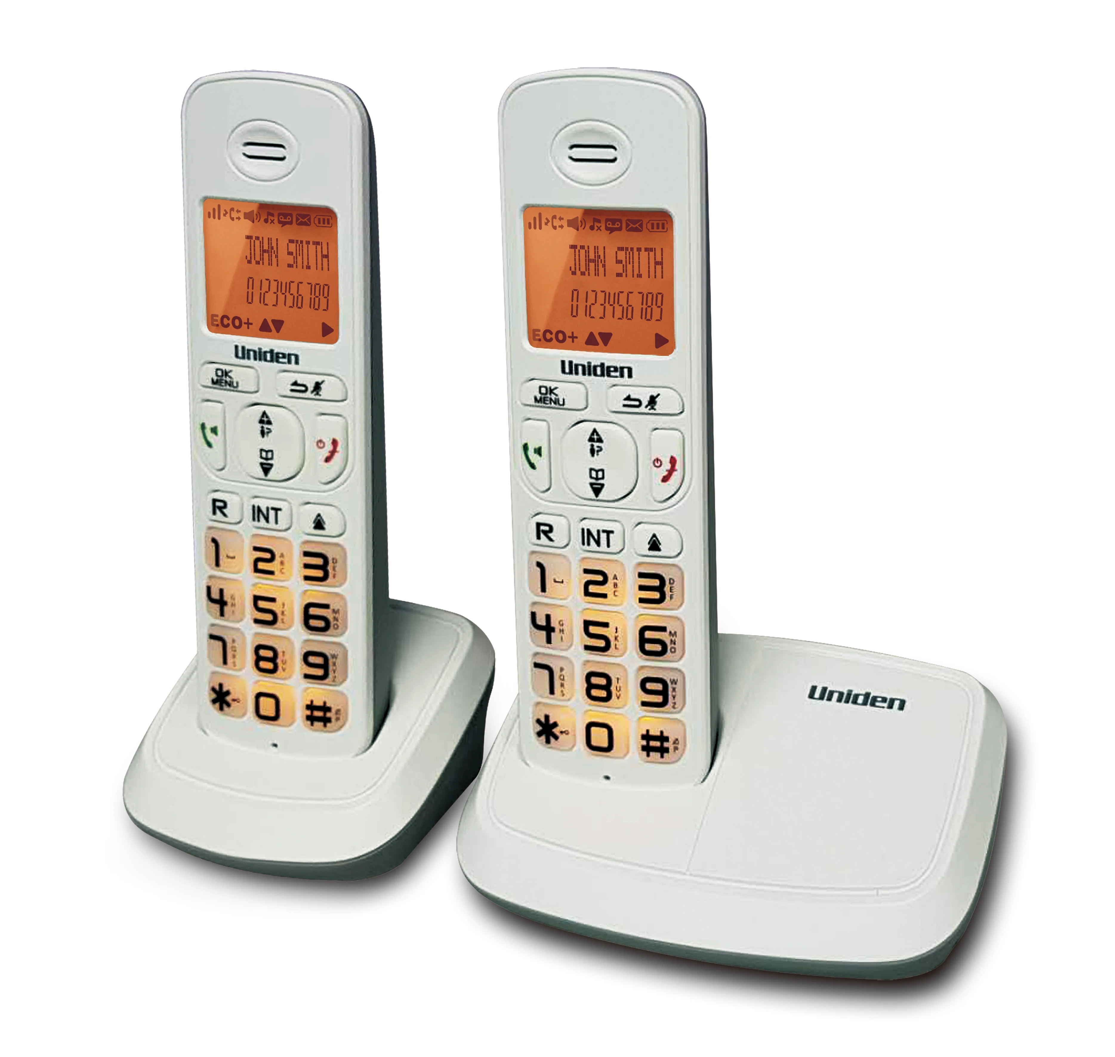 UNIDEN AT4103-2 Headset Speaker phone Big Display  Big Button Backlit keypad LCD Orange Backlit