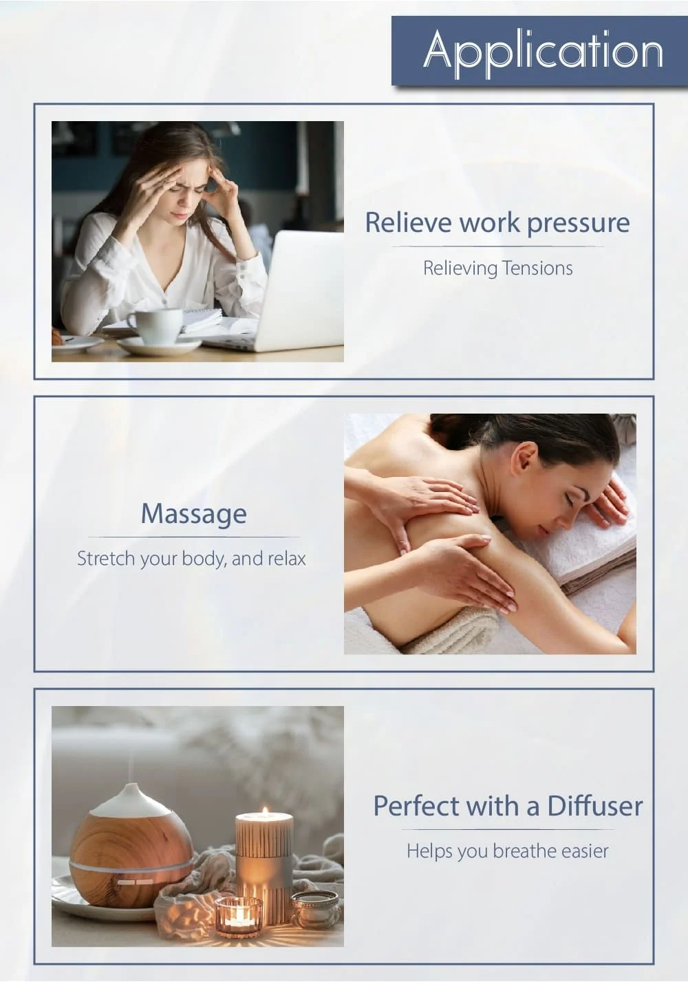 essential oil for Relieve Stress And Improve Spirit & Perfect with a diffuser