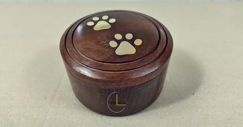 Урна для домашних животных винтажная Life Inc. Из латуни с лапами из индийского палисандра урна кремации ясеня памяти в цилиндрической форме