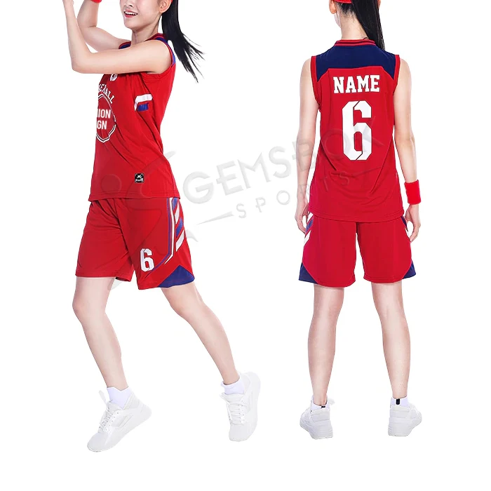 Girls Basketball Uniform Sets Latest Wholesale Custom Child Basketball Uniform Set Comfortable Customized Basketball Wear