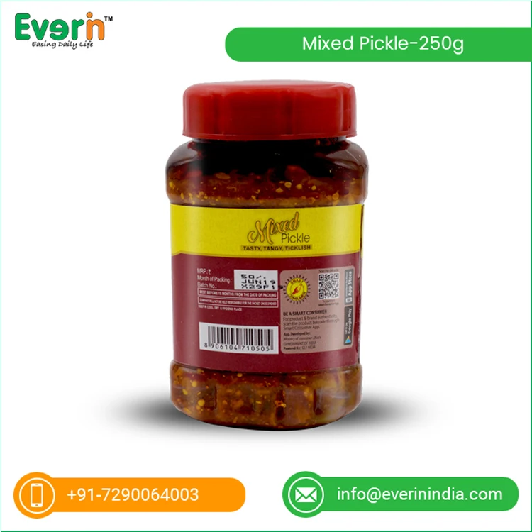 High Grade Delicious Spicy 250g Mixed Vegetable Pickle at Cheap Price