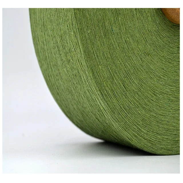 Recycle Bleached Sustainable Knitting Fancy Yarn Dark Blue/Gray Color Dyed Blended 50/50 Cotton Polyester Socks Yarn