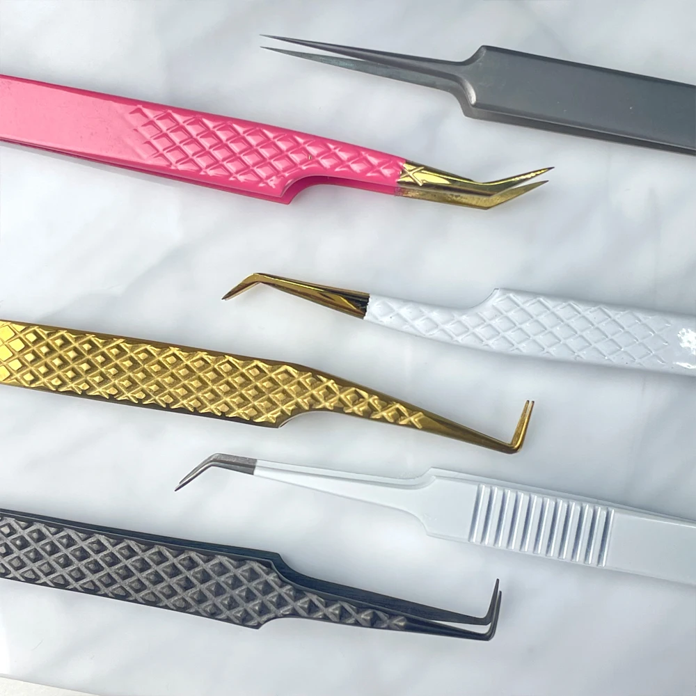 Tweezers eyelash tweezers eyebrow Personalized Tweezers Cute Wholesale slanted eyebrow multi colors for salons and household