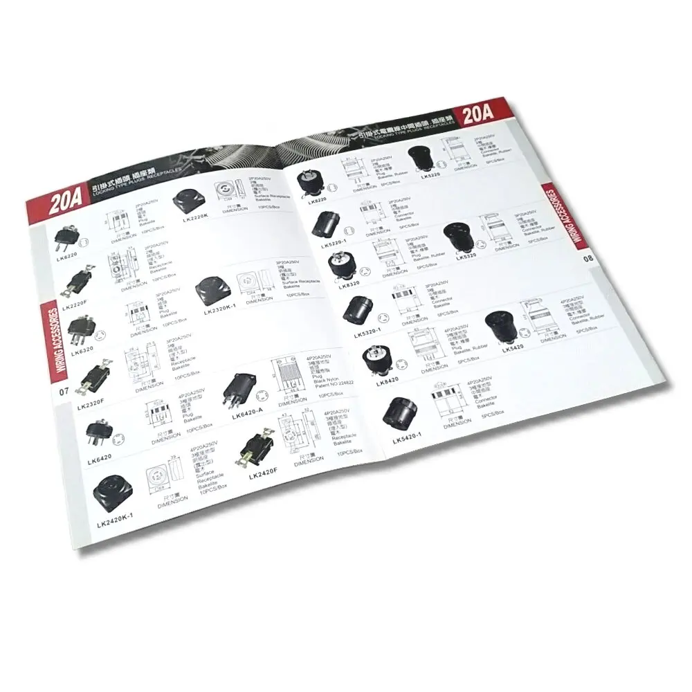 Custom Printing Matte Wiring Accessories Catalog