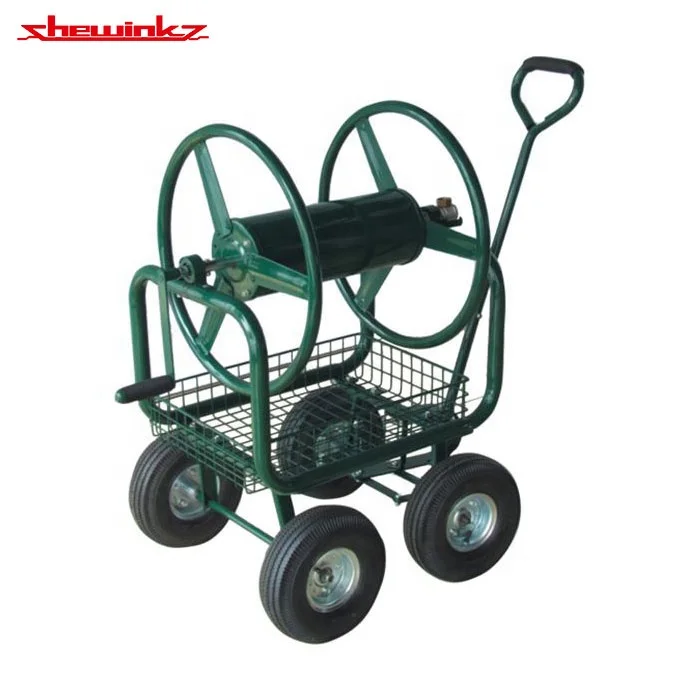 Metal Heavy Duty 4-Wheel Hose Reel Cart