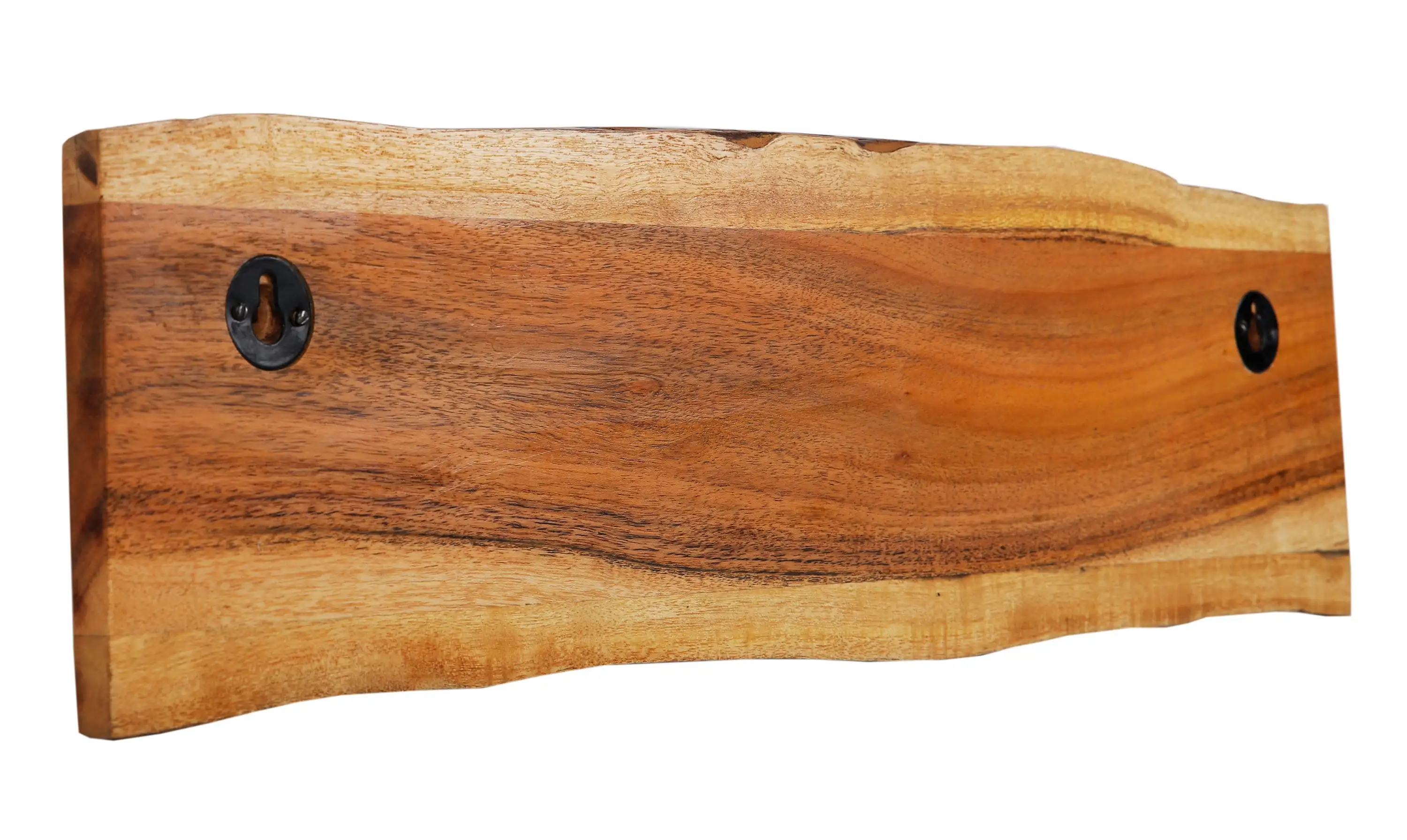 Wooden Wall Mounted Coat Rack 3 Hooks Rail Acacia Wood Natural Finish Storage Organisation Vintage Design Wall Mount Hooks Rail