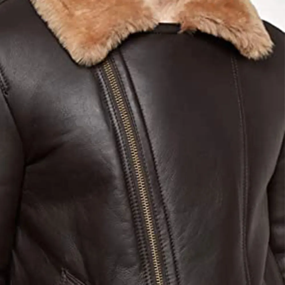  Мужская зимняя куртка из коричневой кожи с меховой овчиной/куртка натуральной мехом овчины/Новейшая стильная для мужчин