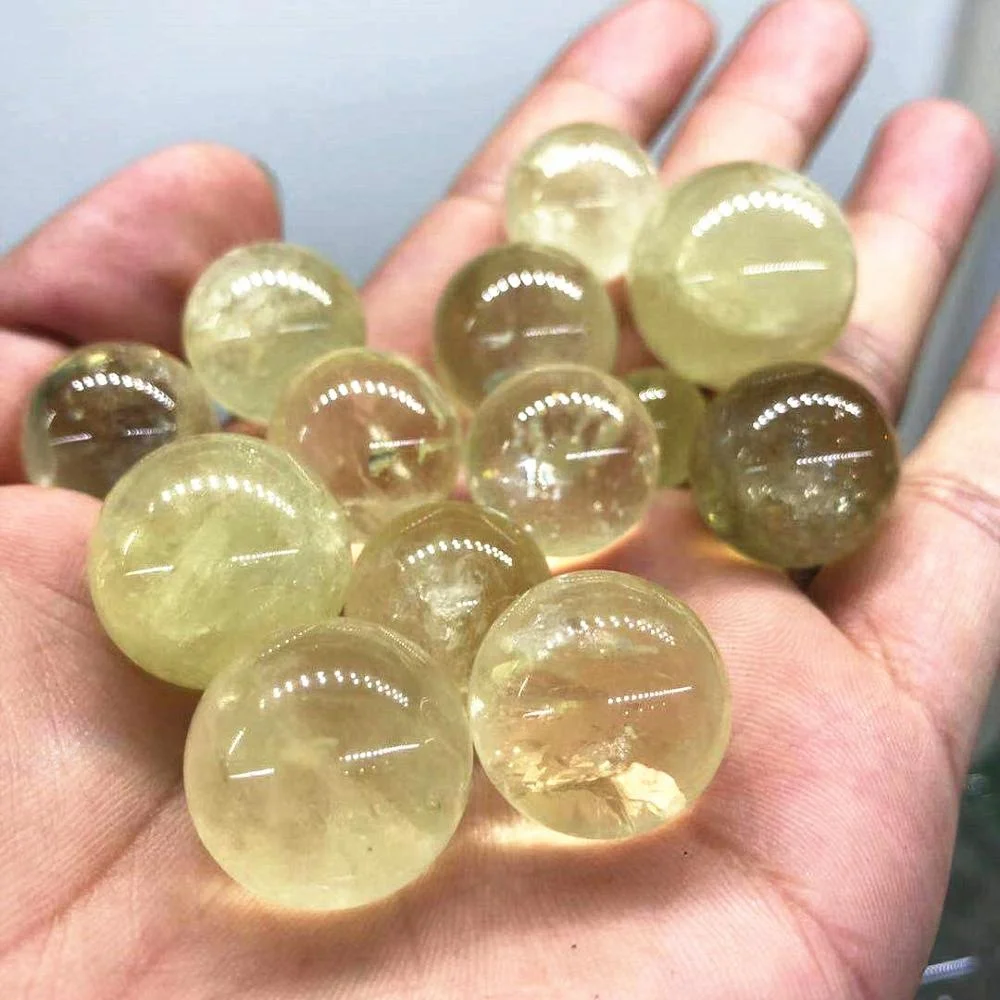 Natural High Quality gemstone quartz small crystal bead citrine ball