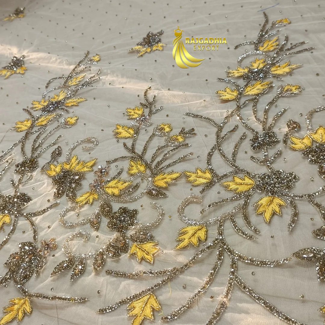 lace luxury fabric beaded material Luxury beaded lace fabric for sale Lace by the yard and metre