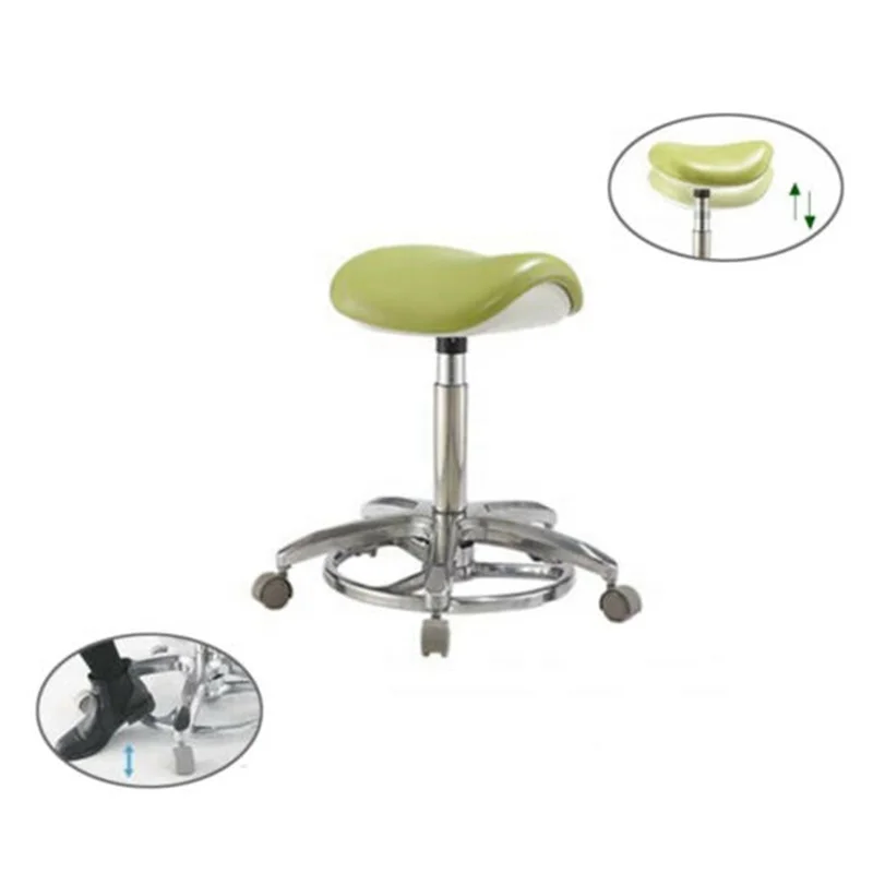 Aluminum Alloy Black Color Medical Electric Dentist Economic Chair Dental Saddle Seat Assistant Stool For Clinic With Backrest
