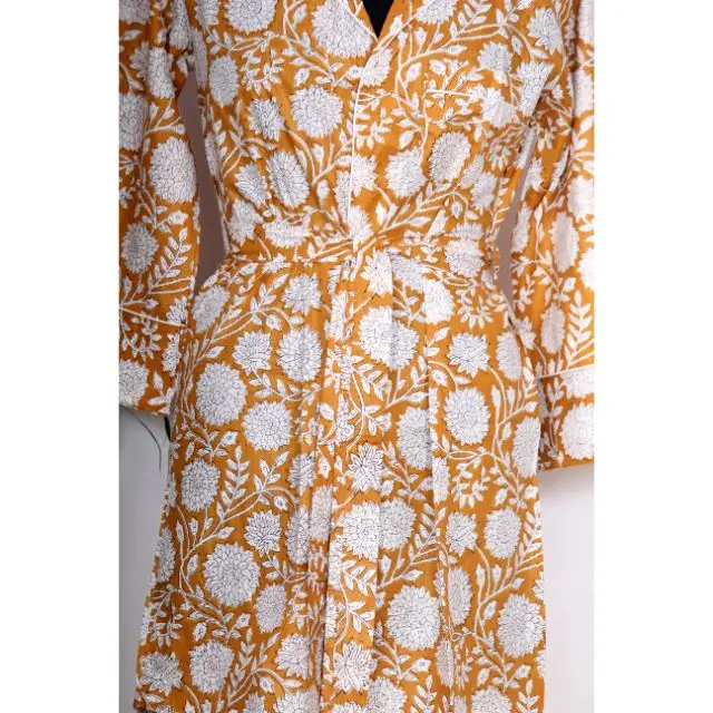 Wedding and Party Wear Floral Shirt Dress Women Ethnic Luxury Shirt Indian Cotton Long Shirt Dress Women Wrap Sleeve