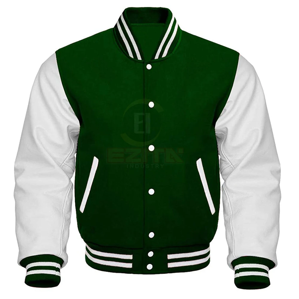 
Leather Sleeves Letterman Baseball Varsity College School University Jacket 