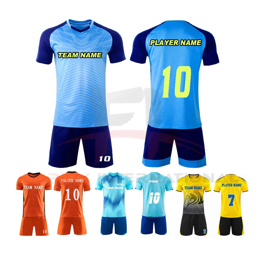  Дешевая Футбольная форма с логотипом на заказ спортивная сублимационной печатью майка новая модель футбольной формы быстросохнущая