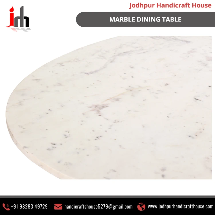 
Latest Design Pure Marble Top Quality Villa Interior Marble Dinning Table 