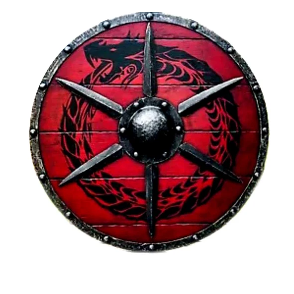 Ancient Medieval Armor Round Viking Shield Iron made Red Black Color Combat Protective Warrior Shield suppliers India
