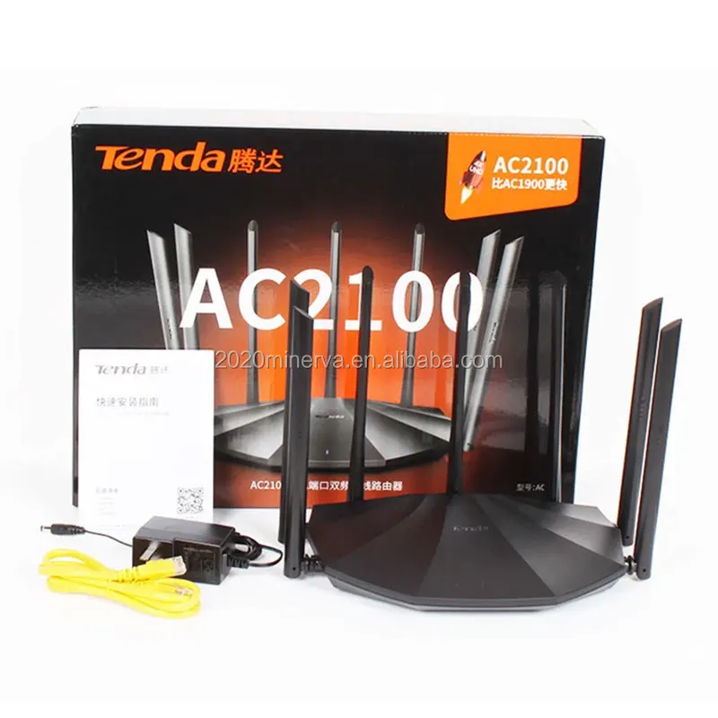  Tenda AC23 AC2100 маршрутизатор Gigabit 2 4G 5 0 ГГц двухдиапазонный 2033 Мбит/с беспроводной Wi-Fi ретранслятор с 7 высоким коэффициентом усиления антенны