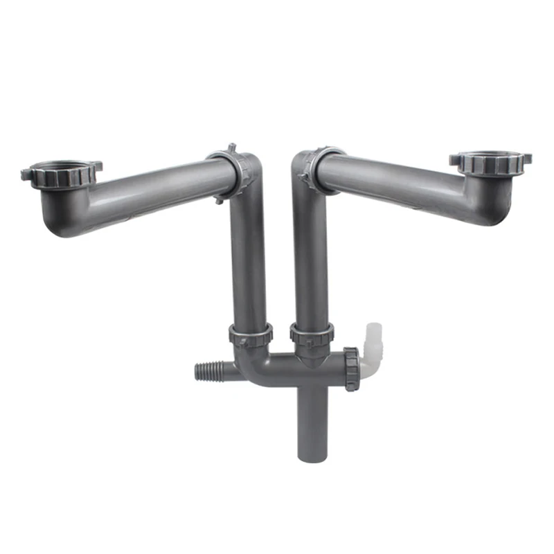 Раковина с двойным резервуаром, фитинги, растягивающаяся Гибкая сливная труба для кухни, ловушка, водопроводная дренажная система