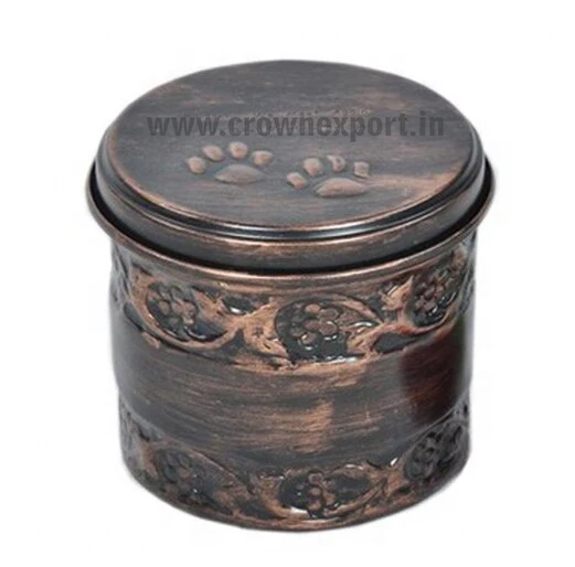 black & white color Tin pet urns Paw print tall urns paw mark pet cremation urn for dog & cat ashes from top listed supplier