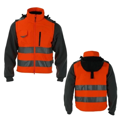 
New Stock Mens Working Safety Fleece Jackets factory high Visibility safety jacket construction jackets 