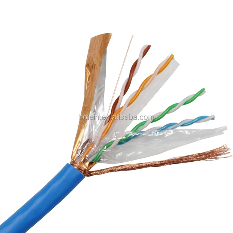 BOLEIN  24AWG 4Pairs Bare Copper Conduction with Firepfoof LSZH Material Jacket cable ethernet CAT 6A, CAT 7 SFTP