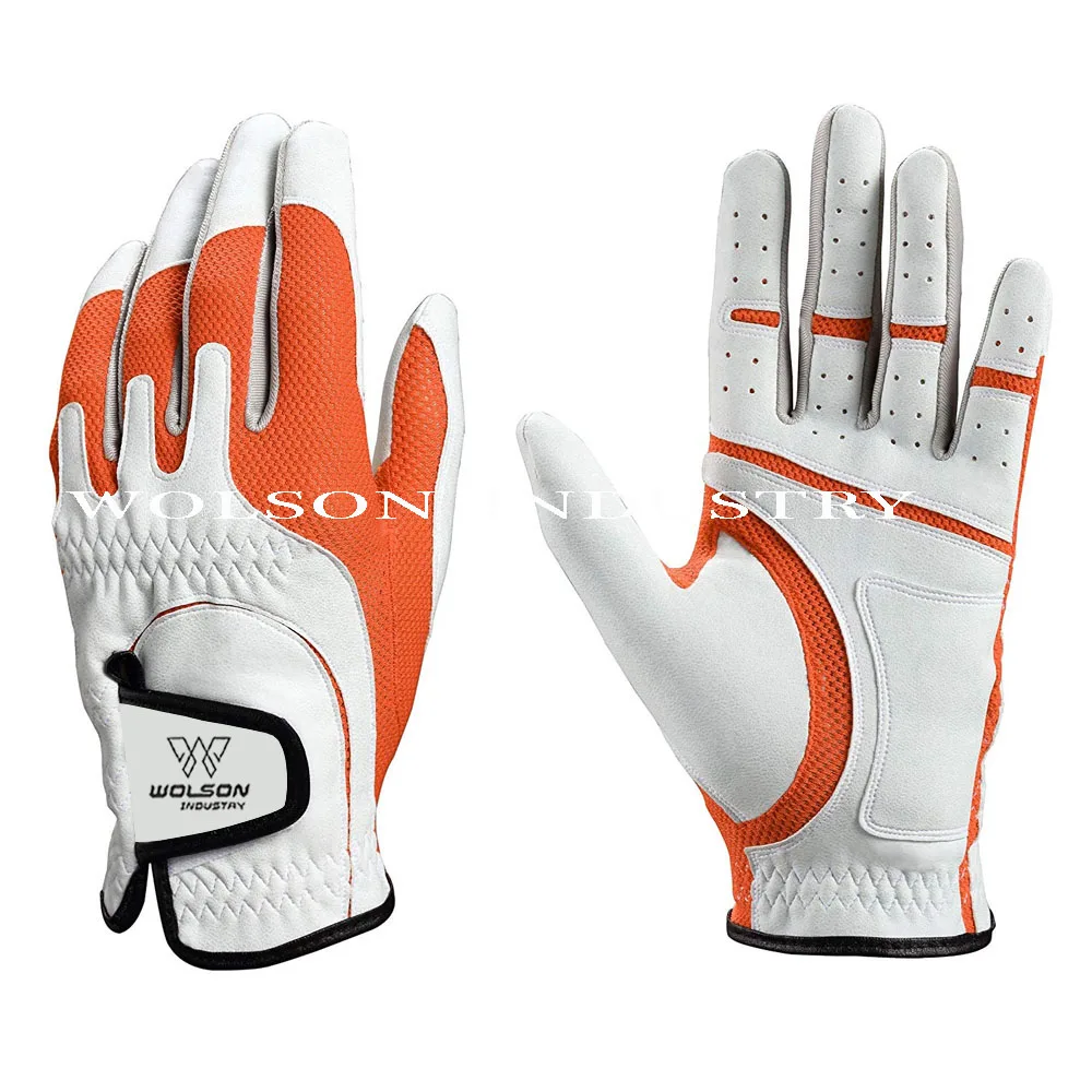 Wholesale non slip women golf gloves Custom Leather guantes de golf New Design Sheepskin Custom Cabretta Leather Golf Gloves