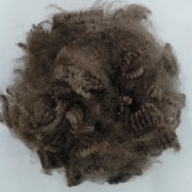 100% Polyester Staple Fiber 20D HS Brown A grade Vikohasan Manufacturer and synthetic fiber and GRS recycled polyester fibre