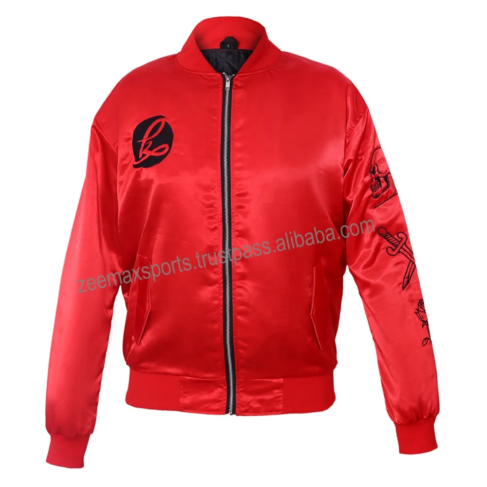 Красная атласная куртка на заказ без ограничений по индивидуальному заказу Сделайте свой собственный дизайн куртки