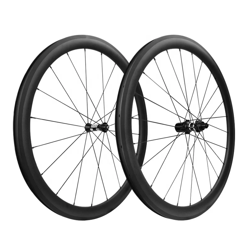 
700C Carbon Bike Parts 3K Surface 25mm Wide 45mm Deep Clincher Rims Basalt Brake Wheelset With DT350 Hub 