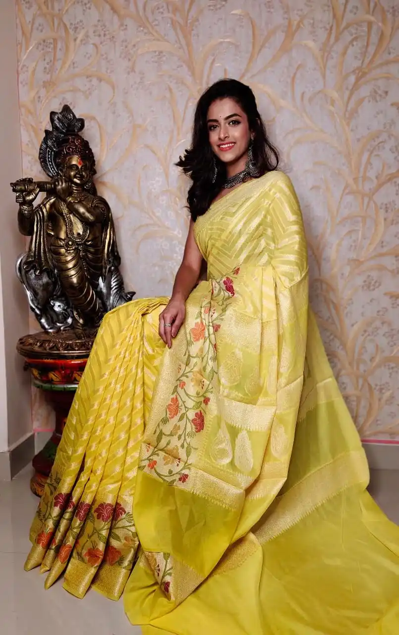 Banarasi полужоржетт маскарадный сари