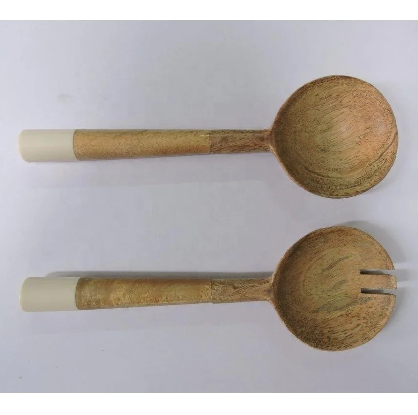 Wooden Salad Server Spoon Cutlery Set amazon Top Seller Kitchen Accessories