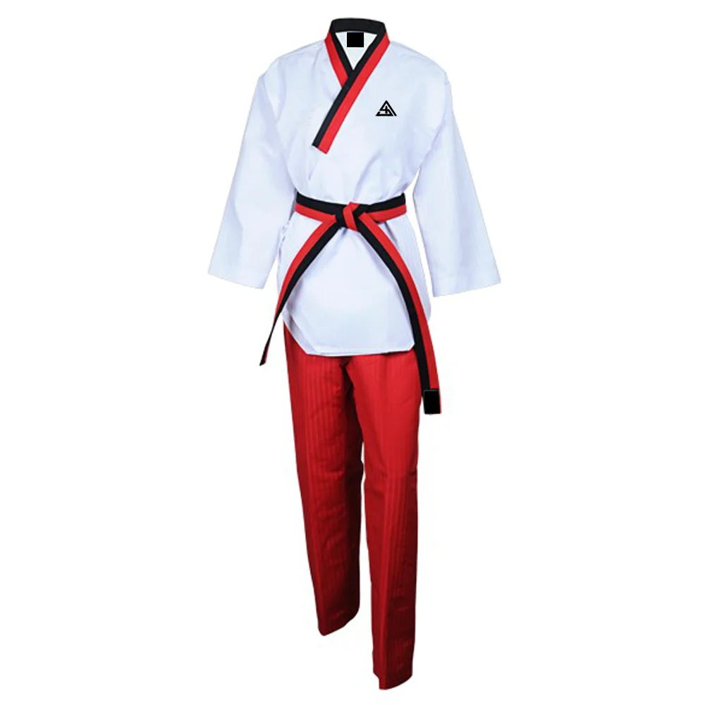 Online Shopping Martial Arts Wear Taekwondo Uniforms with Custom Logo In Black And White Color