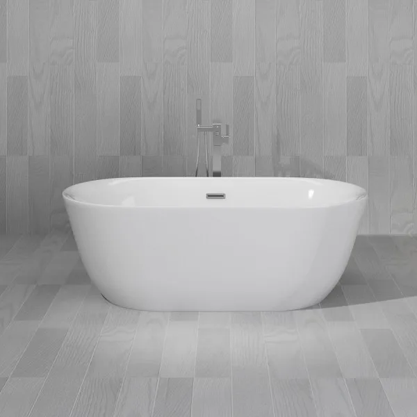 Taizhou Factory  Bathroom Large Oval Baby Used Bath Stand Alone clear Acrylic Indoor Fiber Glass Bathtub