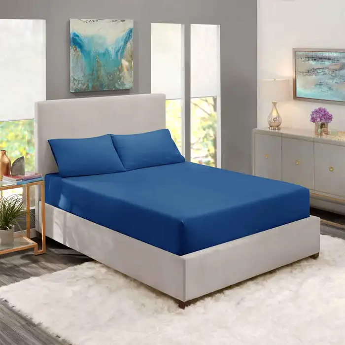 Microfiber Fitted Bed Sheet for Home Wholesale Factory Hot Sale 90G 100% Polyester Microfiber,polyester / Cotton Custom Color 80