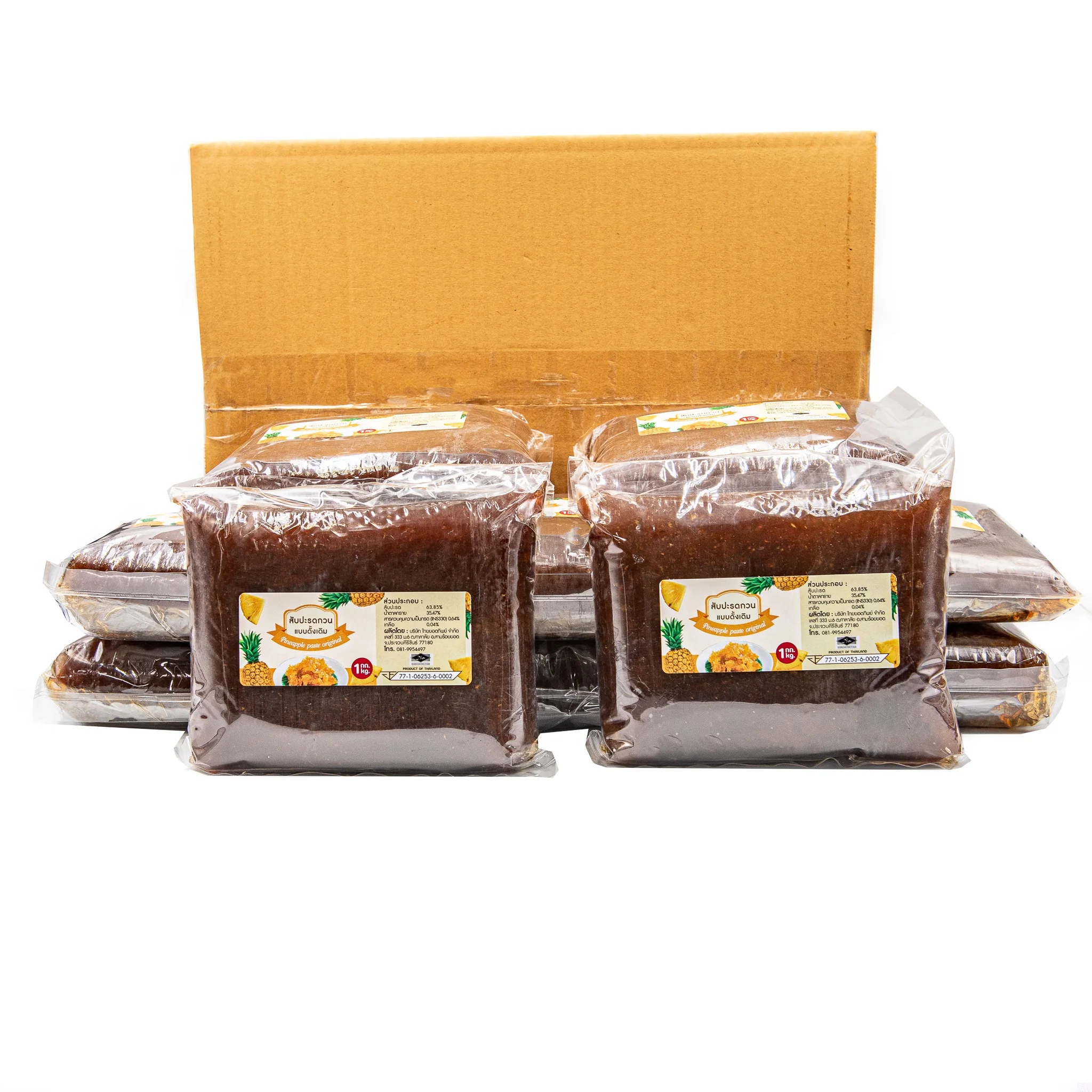 Ананасовая паста оригинальная упаковка 1 кг оптовая продажа из Таиланда ананасовые варенья для хлебобулочных фруктов