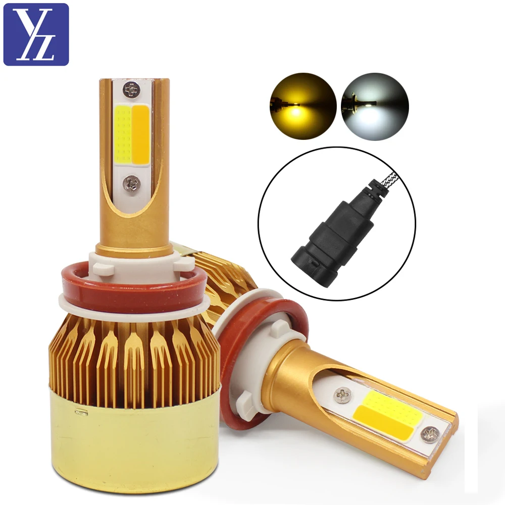 LED Headlights C6 72W 8000LM COB Auto Headlamp Bulbs Bombillo H1 H3 H4 H7 H11 880 9004 9006 9007 9005 Car led fog head lights