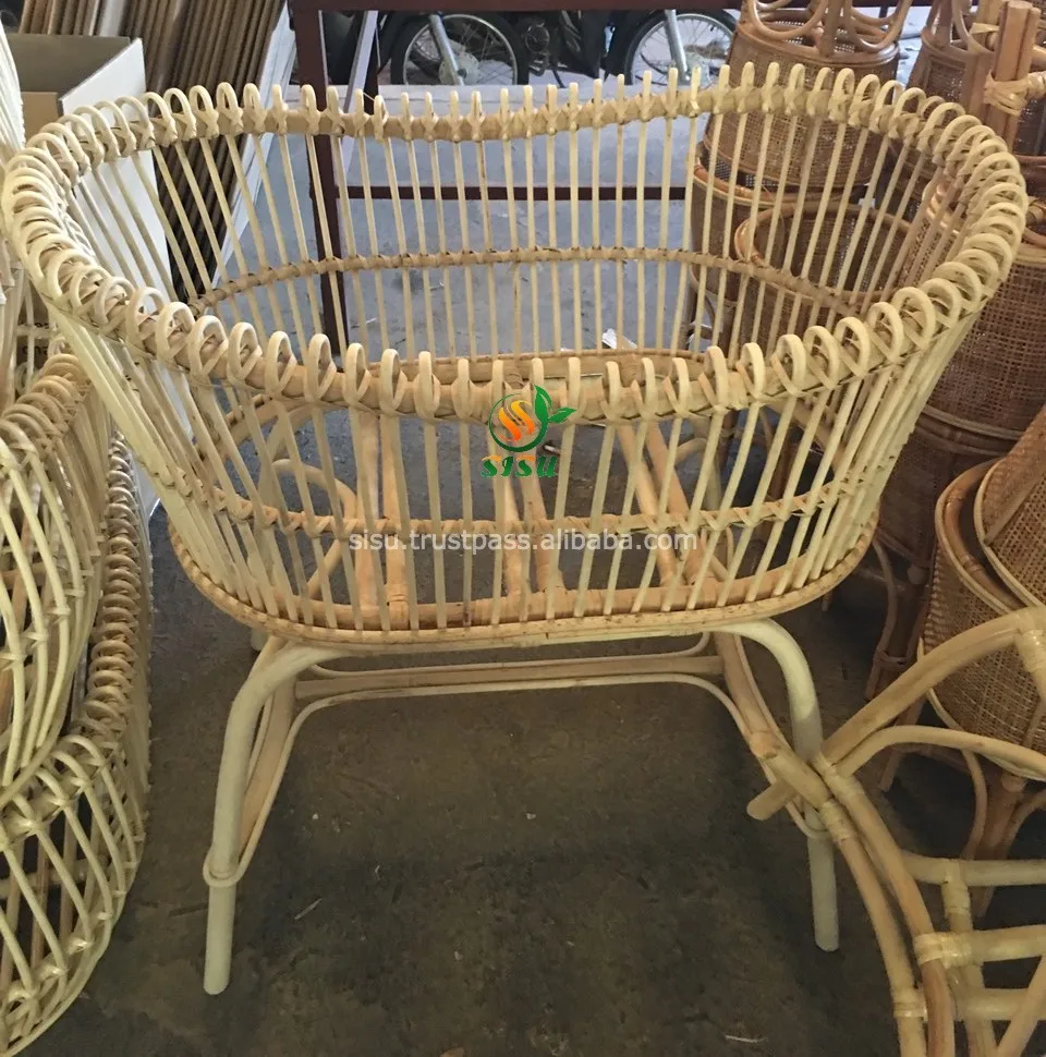 Wholesale Rattan Crib; Natural Wicker Baby Crib; Sleeping Bed Rattan bassinet for infants from Vietnam/ SISU/ RFK-502