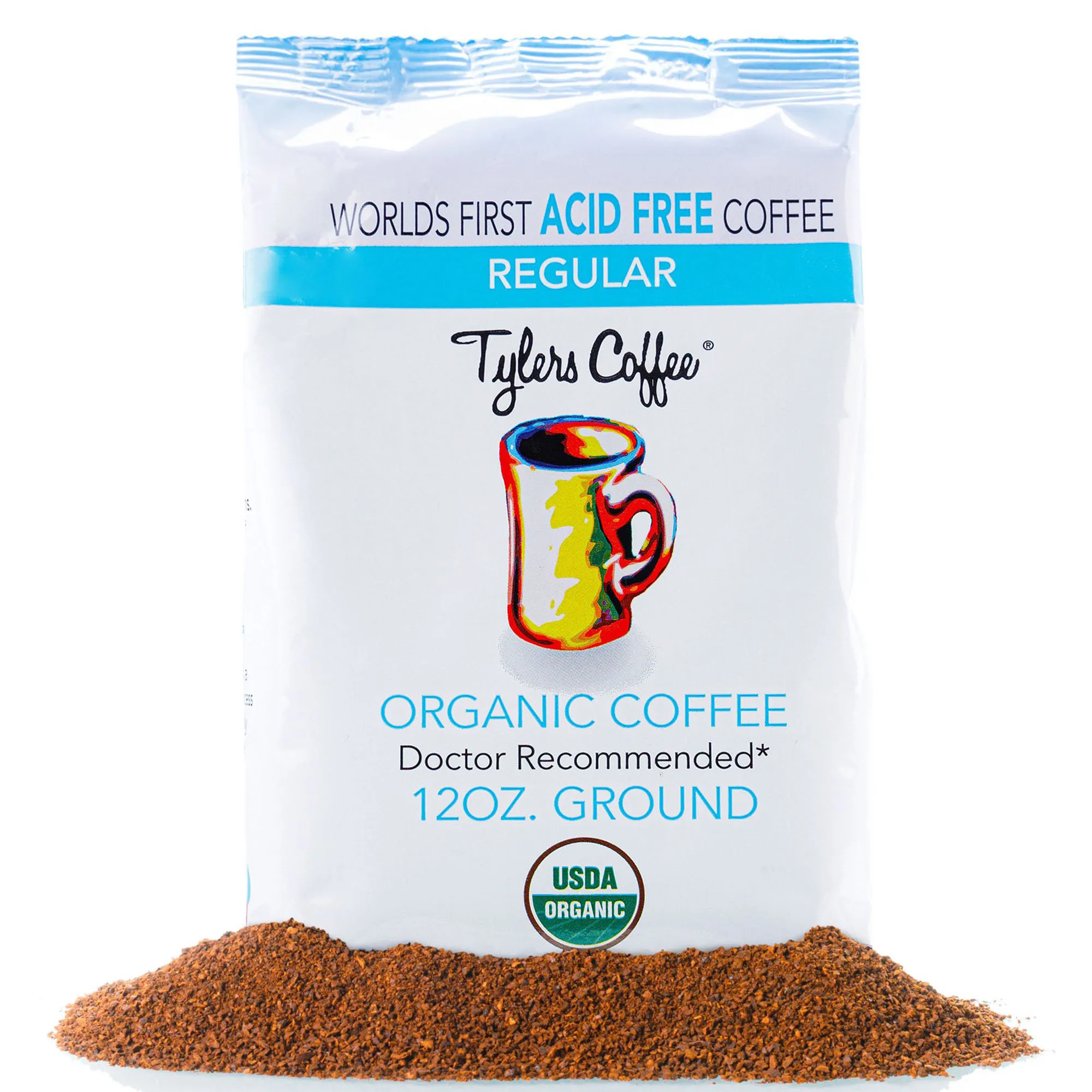 Arabic coffee, low acid coffee, Organic coffee Taste Neutral Regular Ground (12oz Bag)